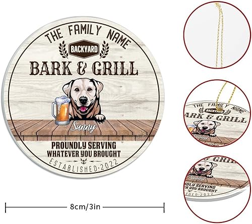 Vista 90 de SILYHEART Presa Canario Christmas Acrylic Ornament Dogs Welcome Ceramic Christmas Keepsake Family Dog Name Funny Christmas Memorial Gifts for Mom