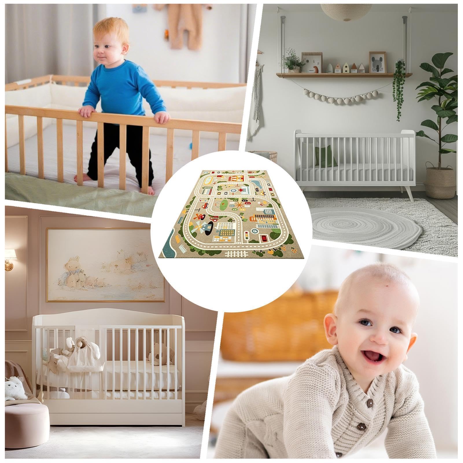 Interactive Kids Activity Mat, 47 x 71 Children Traffic Activity Floor