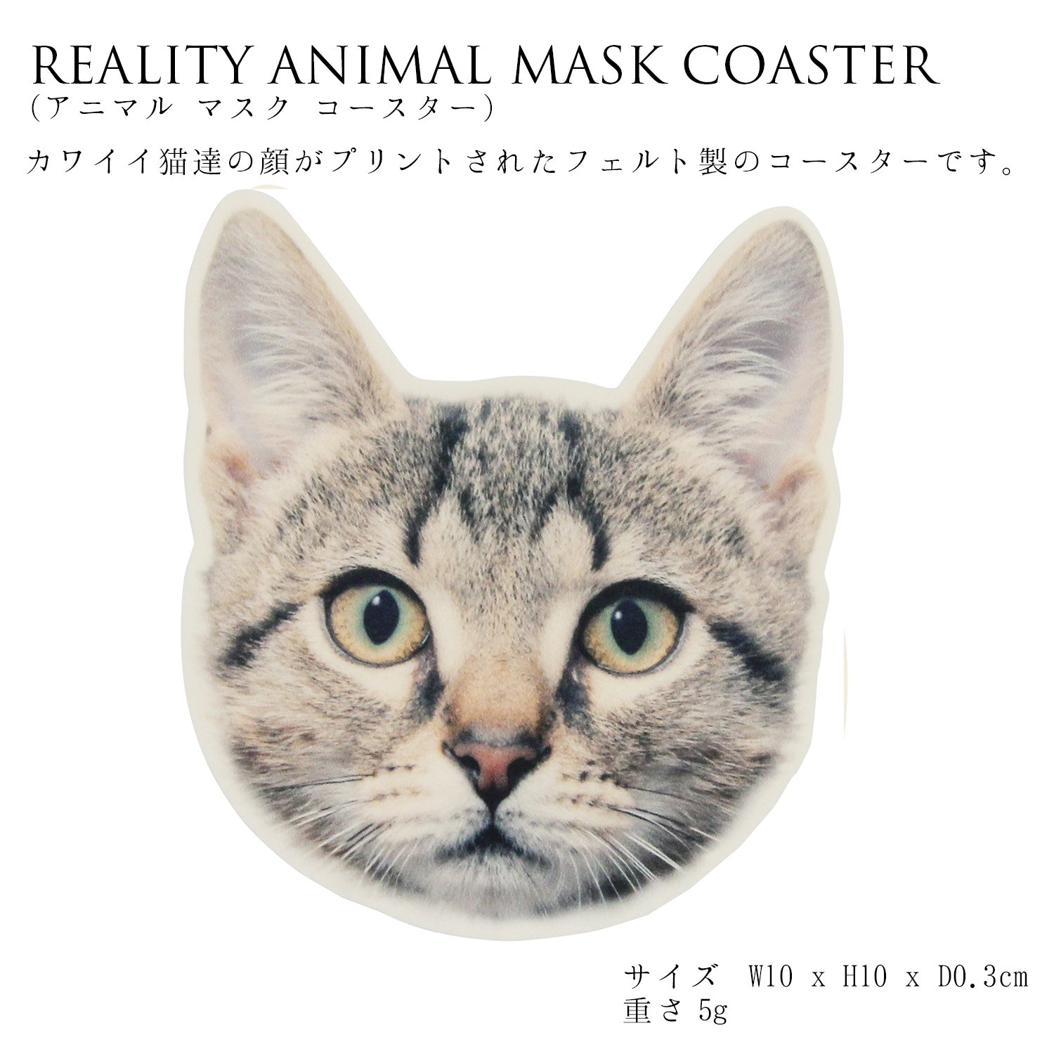 Amazon｜コースター アニマルマスク アメリカンショートヘア 猫 11×10