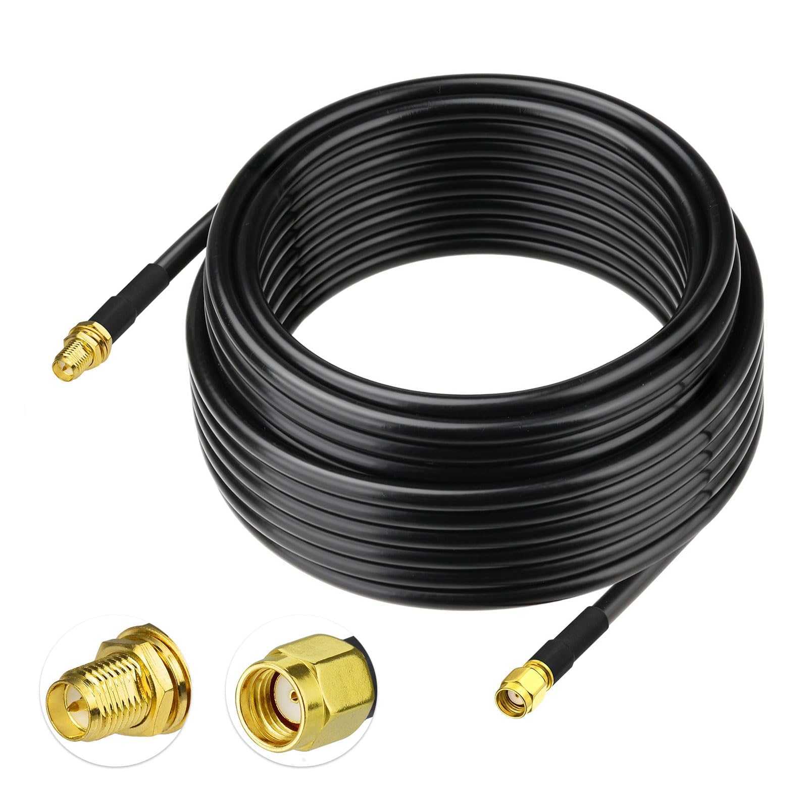 Bingfu Câble Rallonge Antenne WiFi RP-SMA Mâle à Femelle ALSR240 9 m | Câble Extension Coaxial Faible Perte 50 Ohm, pour Routeur WiFi 6E /7, Mineur Helium, Passerelle IoT, Point d'Accès Sans Fil