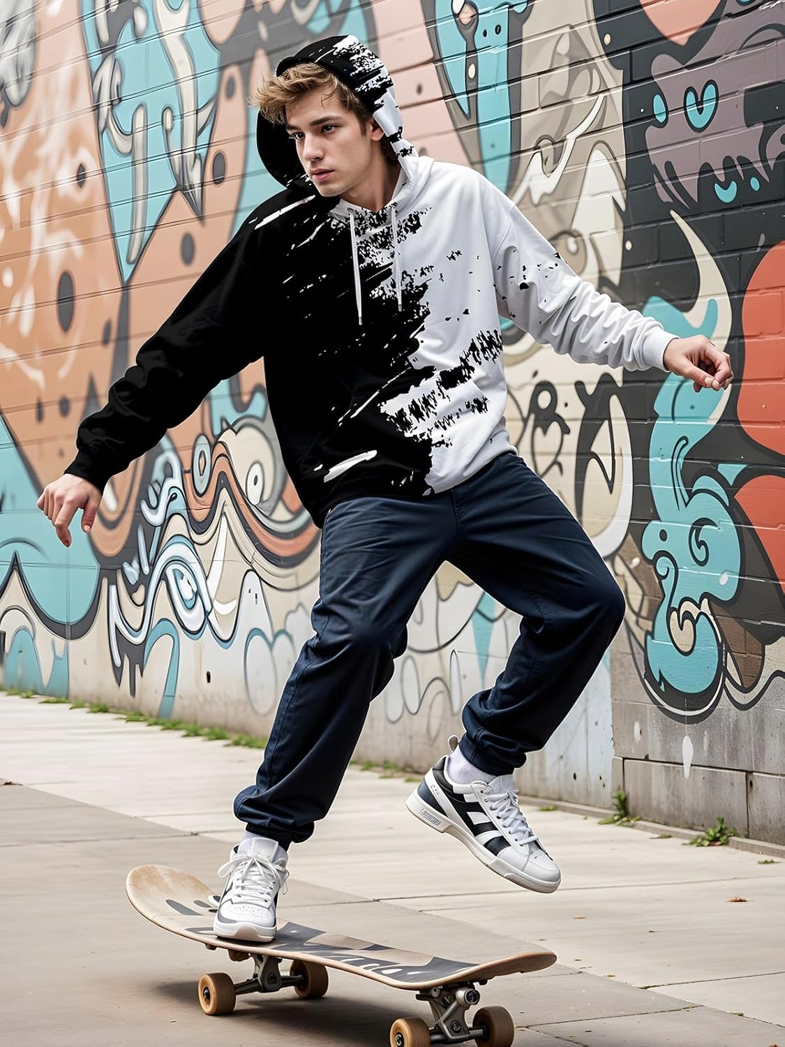 EIysee Graphic Hoodies for Men Women Sweatshirts Unisex Black Red Hoodies Pullover for Teen Boys Anime Hoodie Cool Designs - Image 6