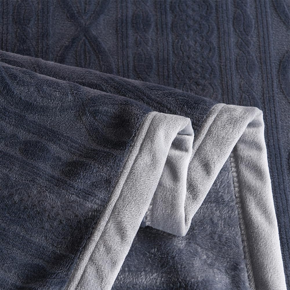 Super miękki koc królowej koralowy róż premium jedwabisty flanelowy polar 7D żebrowany żakard lekki koc na łóżko na wszystkie pory roku, B, 200 x 230 cm