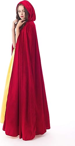 Little Adventures Deluxe - Capa de terciopelo para adulto con capucha forrada Rojo