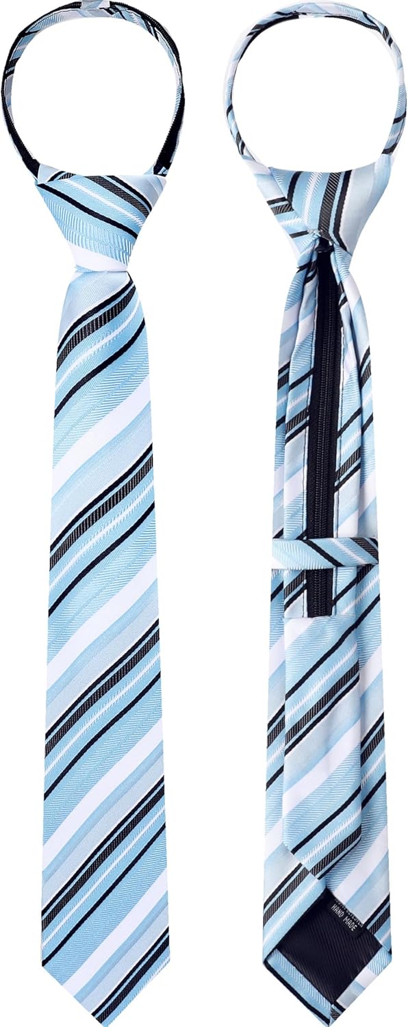 A&J DESIGN Boys Dress Shirt Kid Long Sleeve Formal Uniform School Oxford Button Up Shirt with Tie and Handkerchief - Image 6