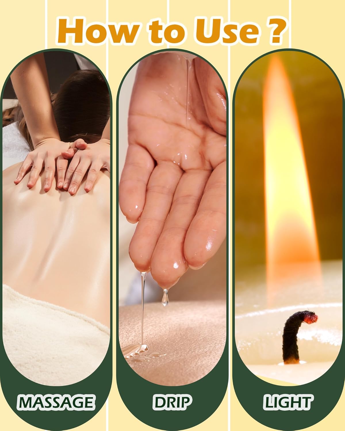 Soybean Wax Warming Massage Oil Candle for Stress Relief and Skin Moisturizing, Couples Massage, Romantic Gift SPA for Home Scented Candle Body Oil - Jasmine Scent 2.35 OZ - Image 5