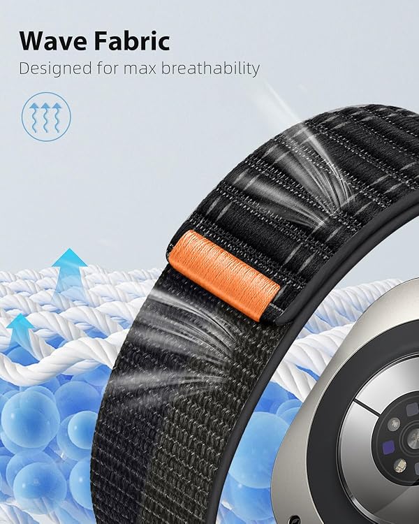 Fabric Bands Compatible with Samsung Galaxy Watch Ultra Bands 47mm,Nylon Sport Strap for Samsung Watch Ultra 47mm Band,Soft Woven Loop Band for Galaxy Ultra Watch Band for Men Women by BlackPro - Used condition - Image 3