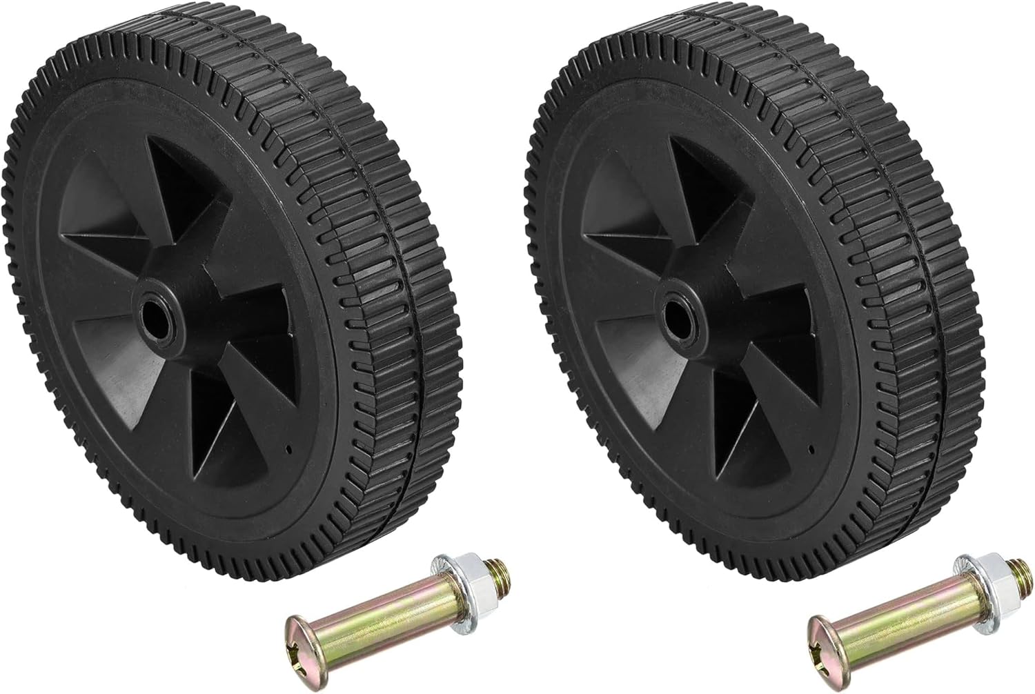 PATIKIL 7.7" Air Compressor Wheels, Universal Air Compressor Wheel Replacement Part with Screw & Nut with 0.5" Dia. Hole for Easy Mobility (Pack of 2)