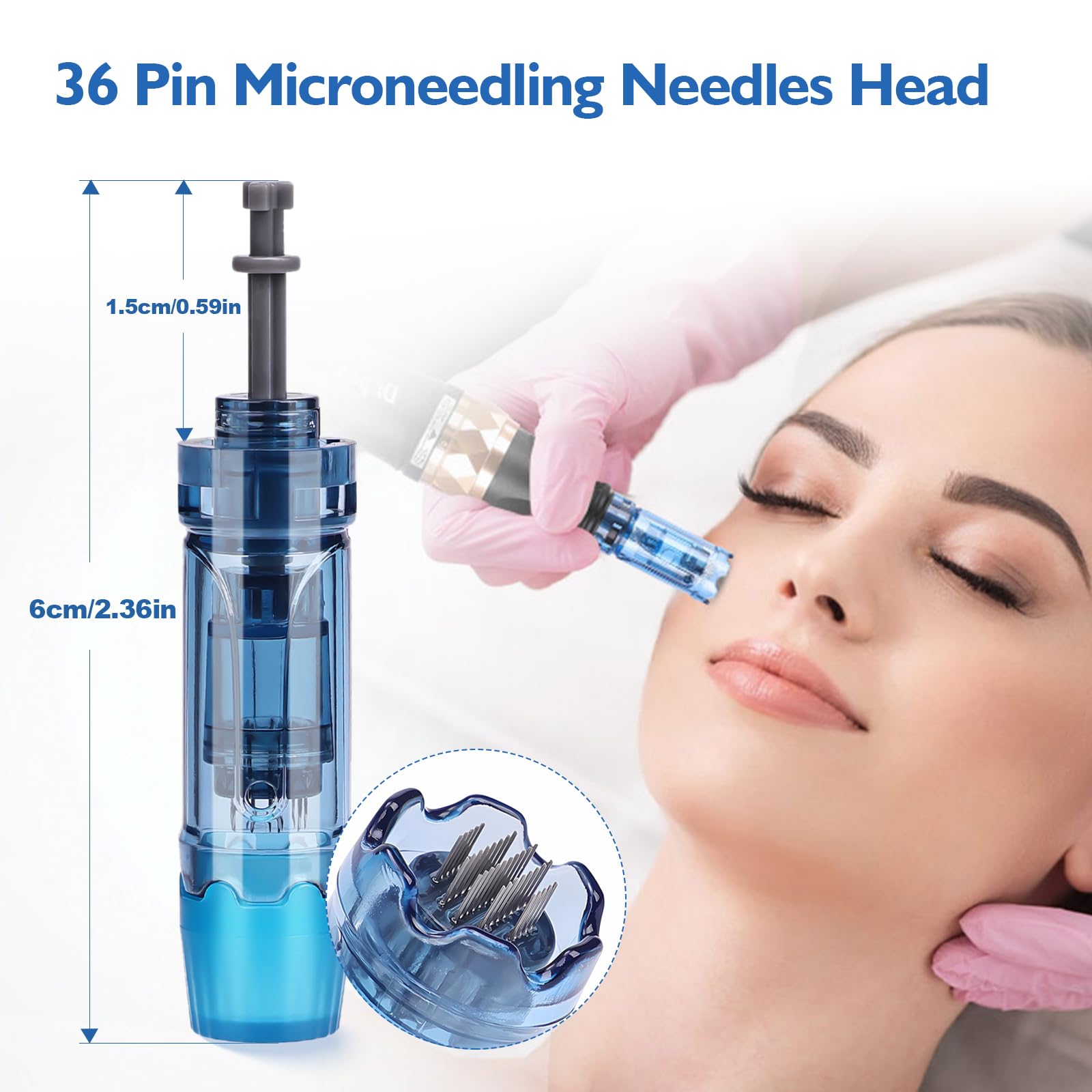 Dermapen M8S Cartucce 36 Pins, 20 Pezzi Microneedling Cartridges per Derma Pen Ultima M8S A8S A9, Punte di Ricambio Monouso Autentiche per Cartucce di Aghi per Microneedling Accessori (36 Pin, 20 Pcs)