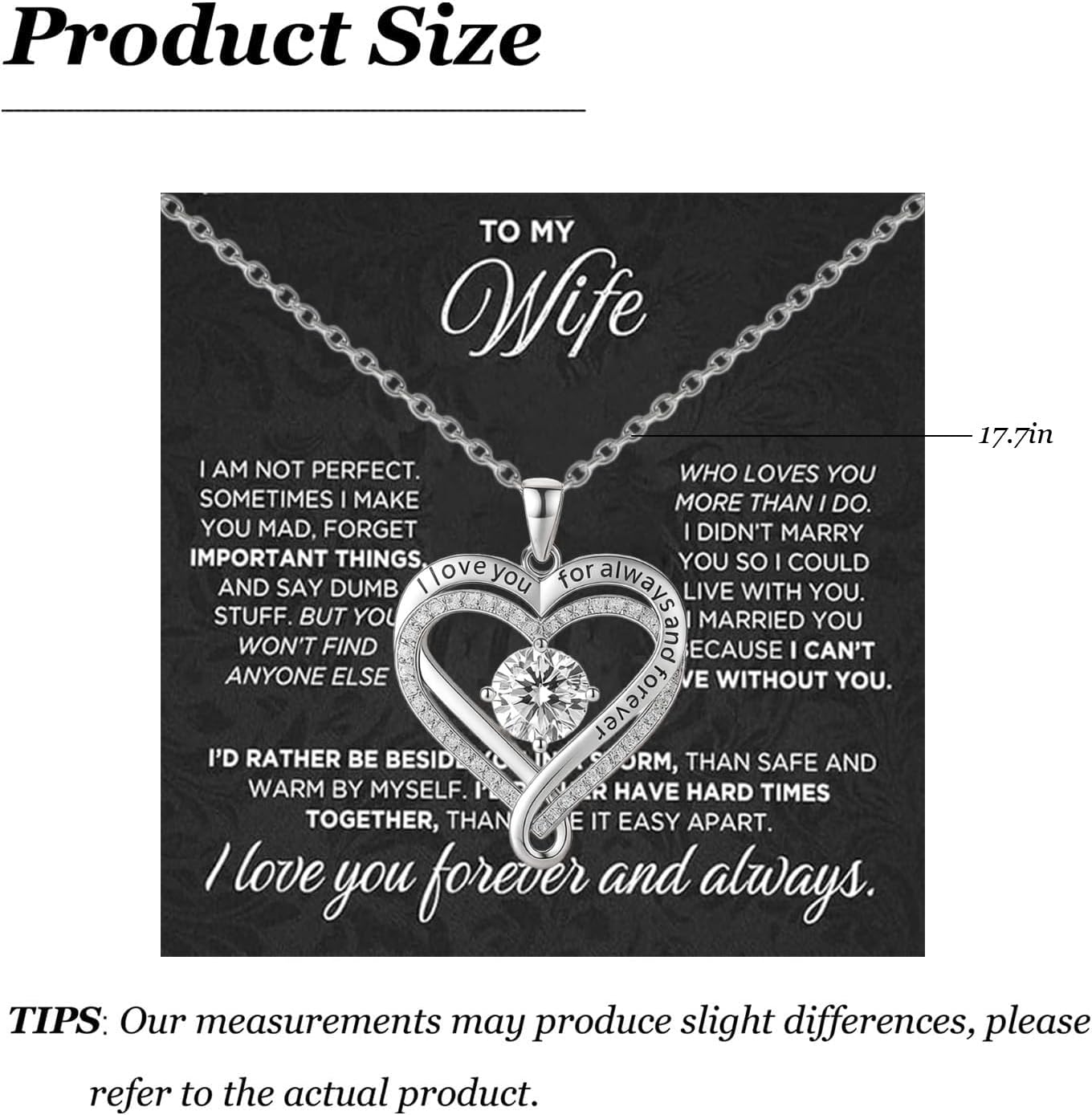 To My Wife Necklace Gifts for Wife from Husband Heart Love Dainty Charm Statement Pendant Valentine's Day Jewelry Accessories Gifts - Image 6