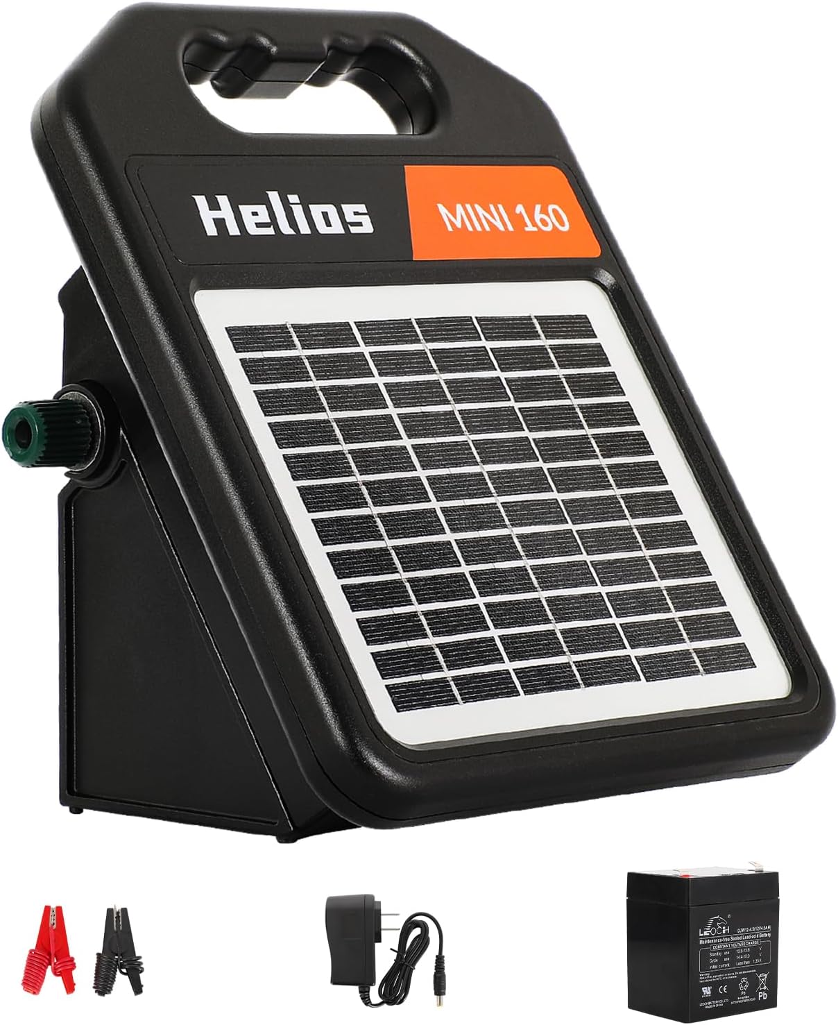 10 Miles Solar Electric Fence Charger with Day/Night Mode, 0.16J Portable Solar Fence Charger with Rechargeable Solar Panel for 24-Hour Uninterrupted Protection Electric Fence Energizer