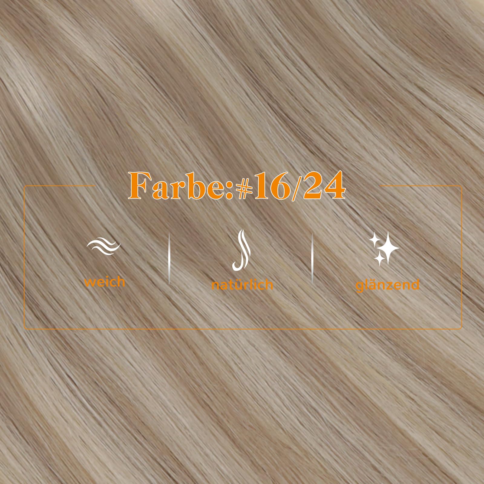 Easyouth Zopf Echthaar Extensions Blond Pferdeschwanz Extensions Echthaar Golden Blonde Highlight Mittelblond 30 cm 70g Zopf Extension Haarverlängerungen Glatt #16P22
