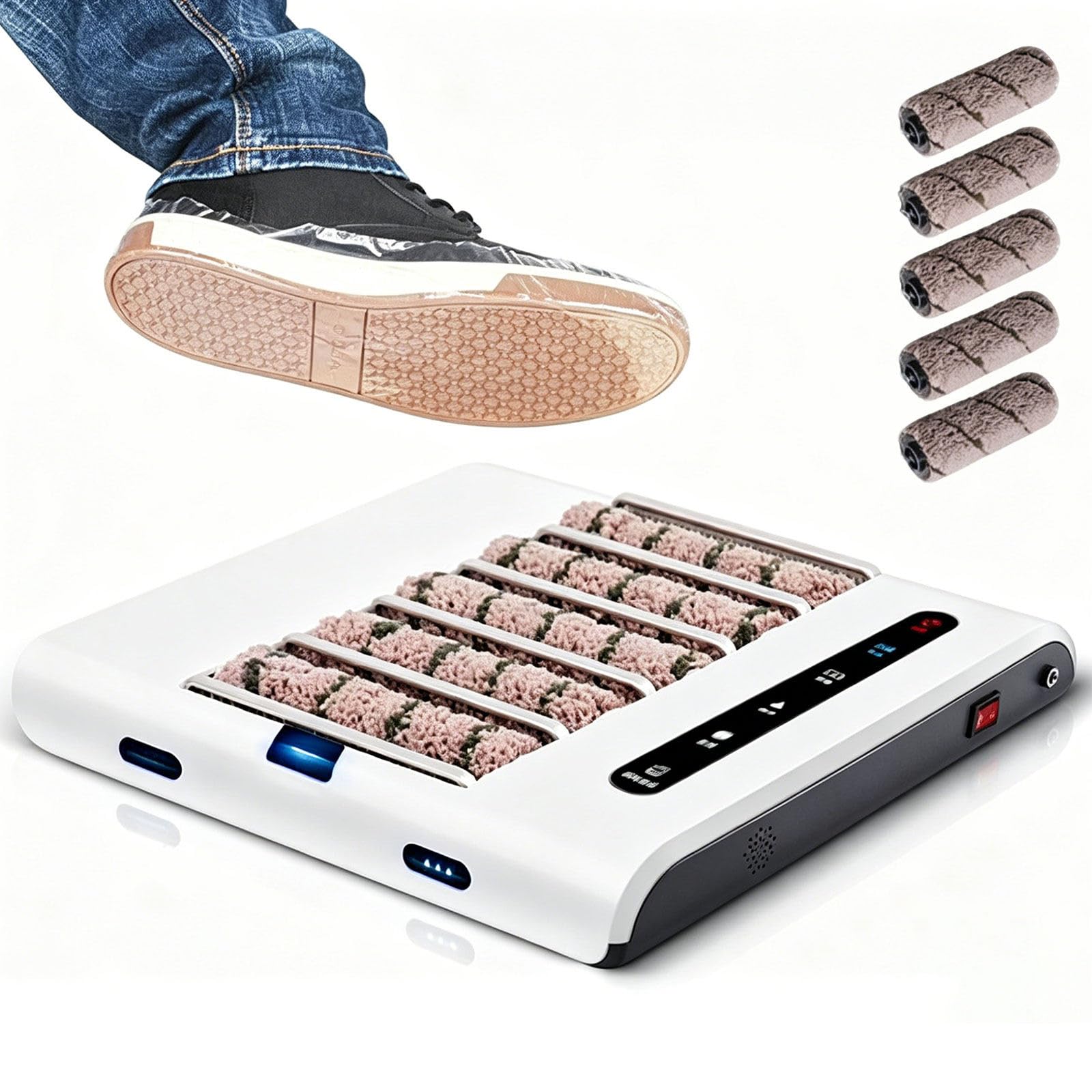 Máquina limpiadora de Suelas Totalmente automática 2 en 1, Cuerpo Ultrafino 5,3 cm, silenciosa para Zapatos de Vestir, Zapatillas Deportivas, Tacones y Pantuflas A