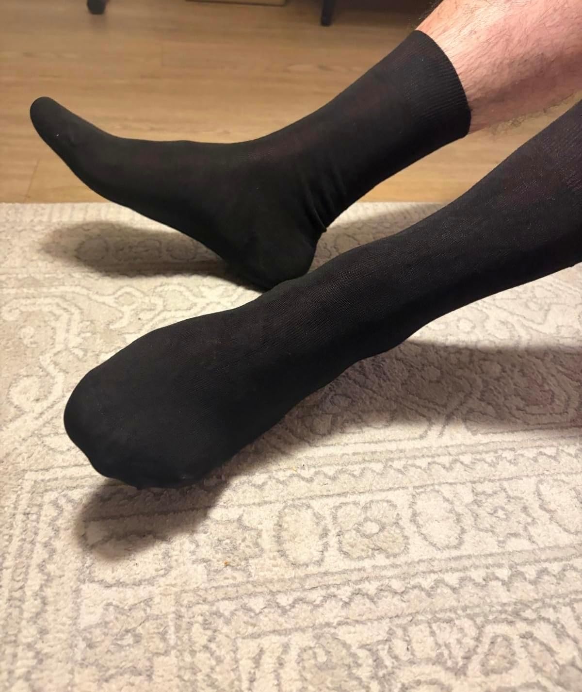 AYESS Socks Premium Bamboo Men's Crew Socks, Black, Seamless, Moisture-Wicking, Breathable, 4 Pack