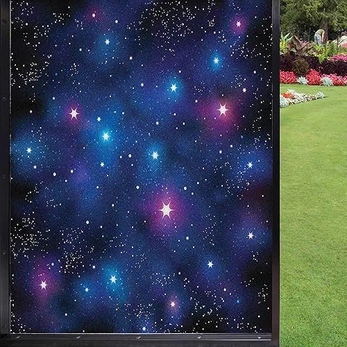 Nebula - Película de privacidad esmerilada para ventana, cielo nocturno estrellado, universo, entidades cósmicas, gigantes blancos, estrellas