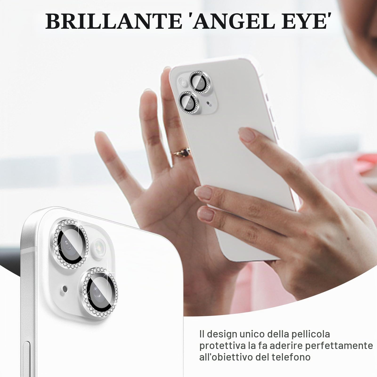 Kucheed Proteggi Obiettivo A Diamante Per IPhone 12 Pro – Vetro Temperato 9H Con Anelli Metallici, Antigraffio E Cristallino