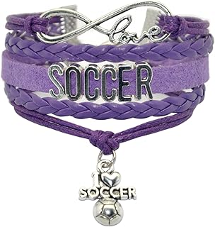 Infinity Soccer Bracelet Jewelry - Cute Soccer Ball Charm Bracelet Soccer Gifts For Women, Girls, Men, Boys, Soccer lovers, Soccer Team Soccer Themed Gifts Bulk
