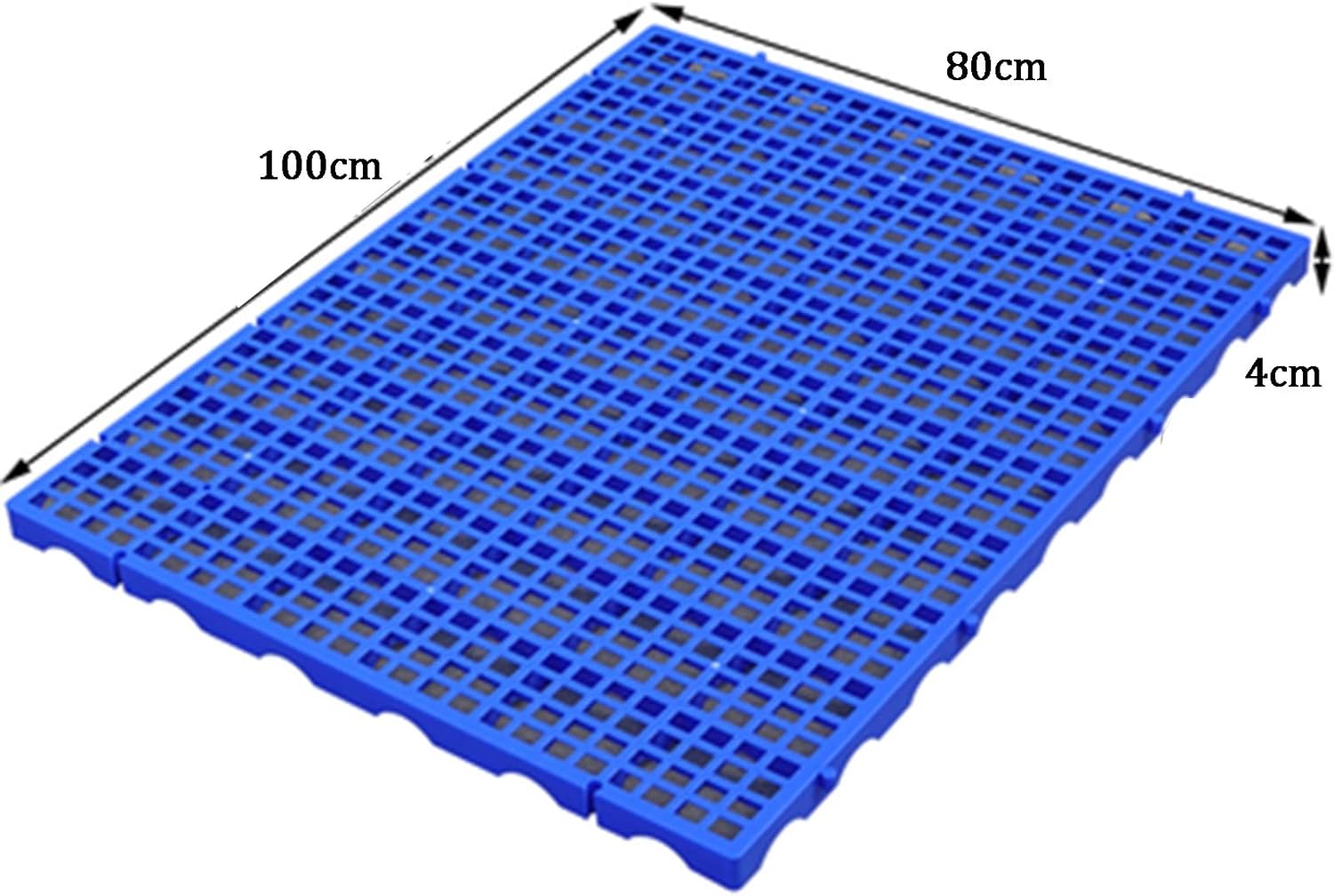 WIGING Plastic Pallets Storage Racks, Can Be Spliced Blue Storage Racks, Combination Plastic Grid Pad for Warehouses, Storage Rooms, Garage (Color : Blue, Size : 100x80x4cm)