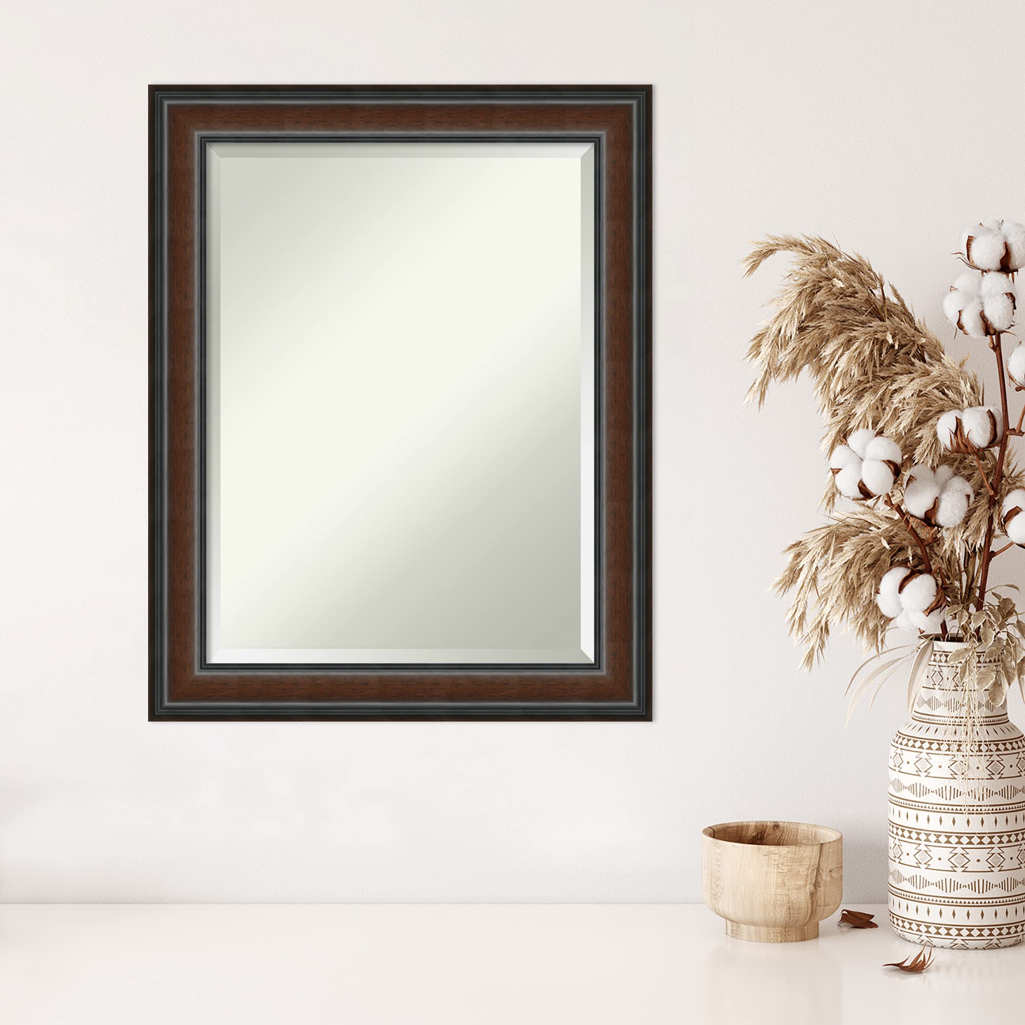 Amazon.com: Amanti Art Brown Wall Mirror 29x23 Cyprus Walnut