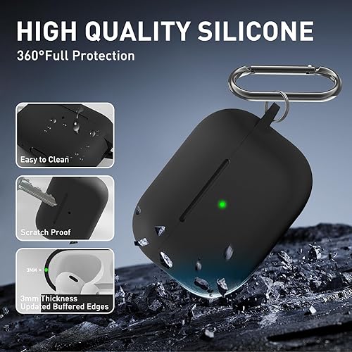 Miniatura 3 de 4 pares de almohadillas de repuesto para las orejas y funda protectora de silicona suave para AirPods Pro de 21 generación con kit limpiador para