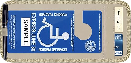 Miniatura 10 de Wisdompro - Soporte para cartel de discapacitados para automóvil, protector de letrero de estacionamiento para discapacitados para visera solar