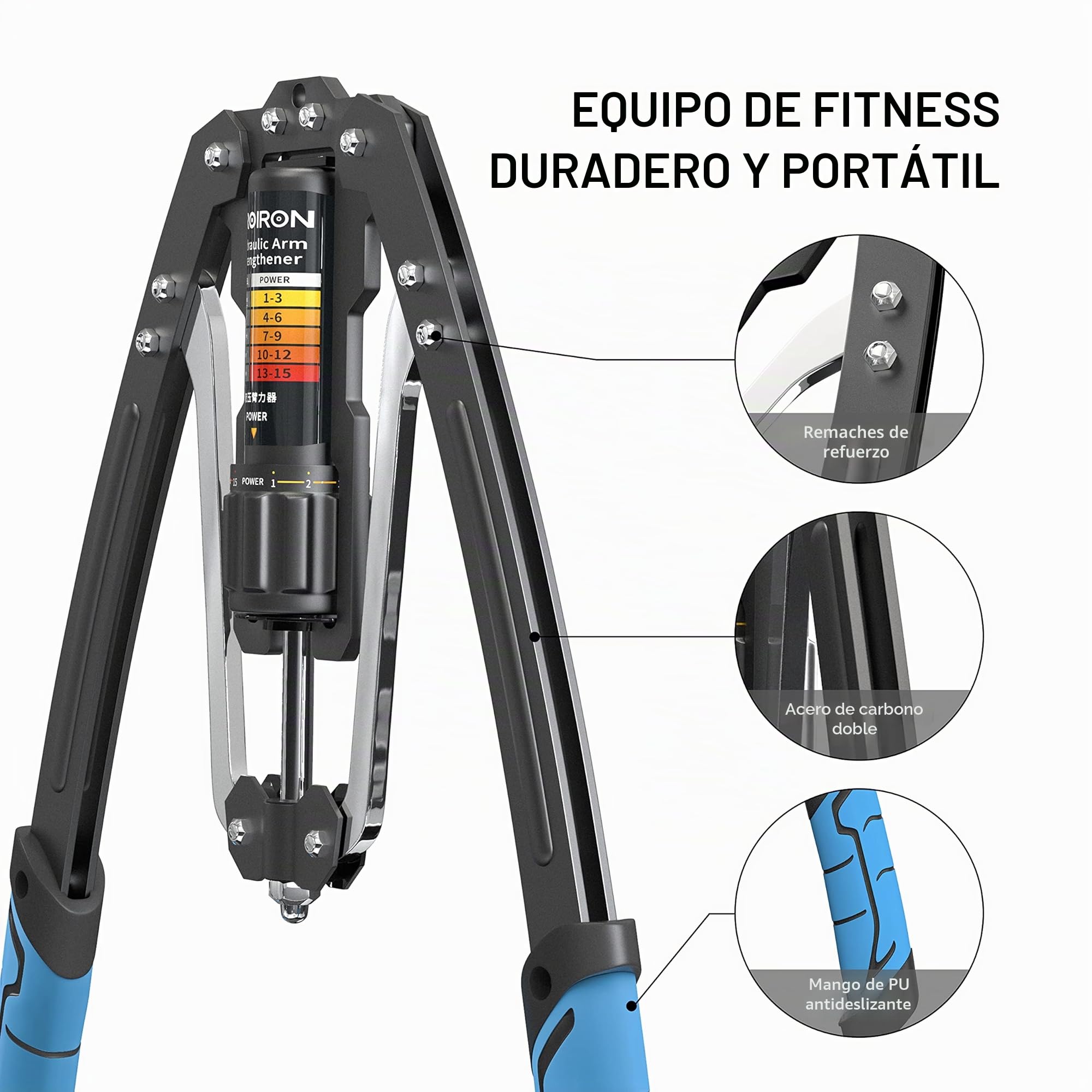 PROIRON Barra Twister de Potencia Hidráulica Ajustable 10-200 kg, Twister de Potencia Hidráulica para la Musculación de Pectorales, Hombros, Brazo y Espalda