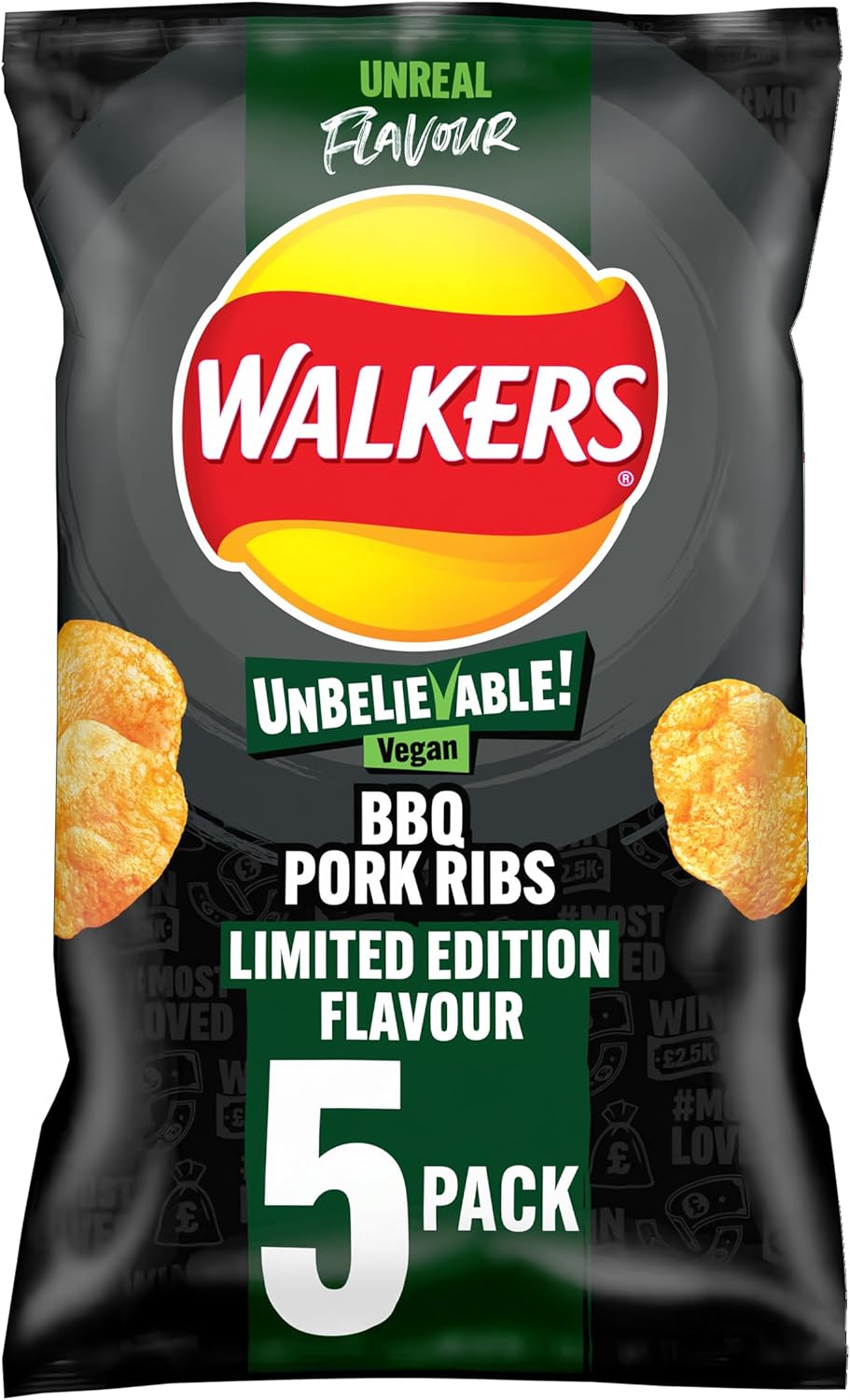 Walkers BBQ Pork Ribs Flavour Vegan Multipack Crisps 5x24g Amazon.co