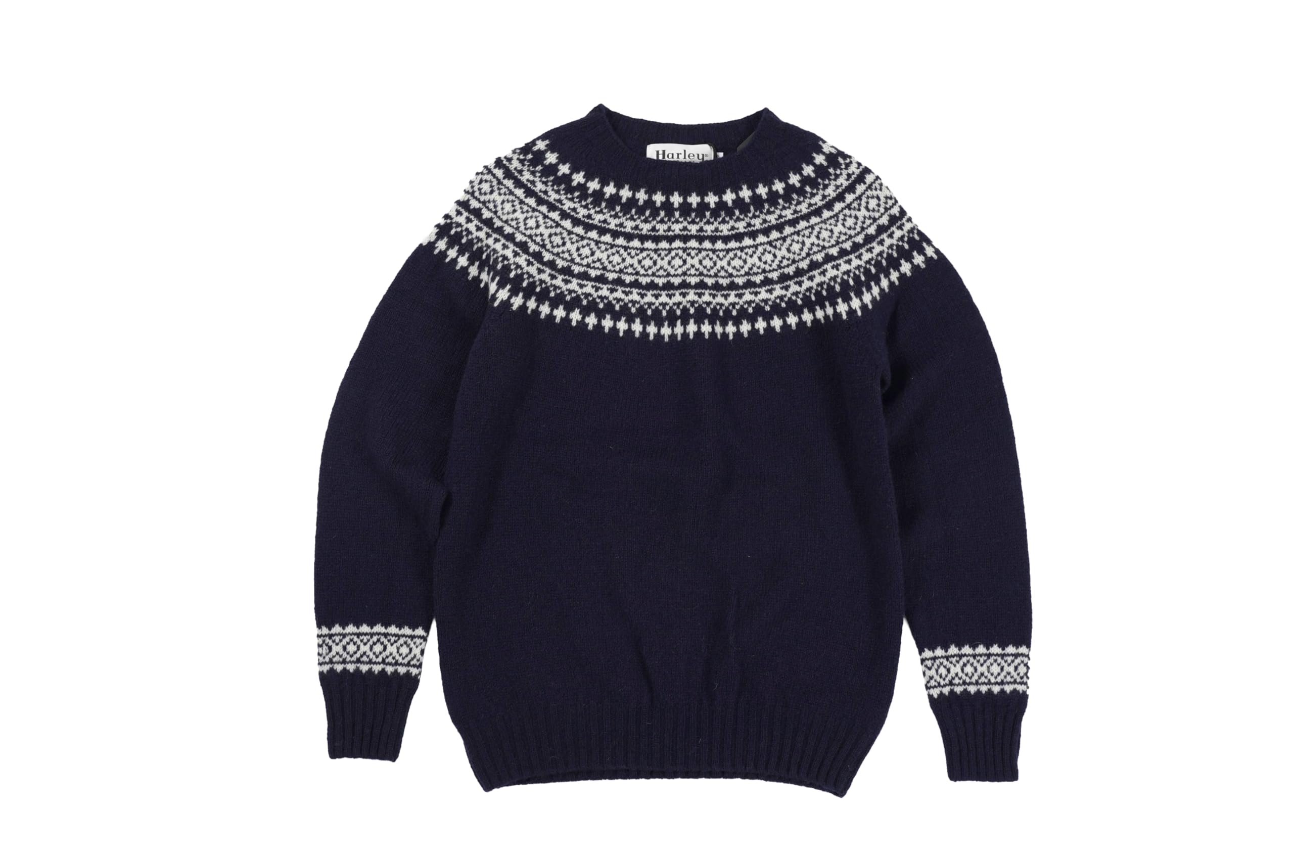 HARLEY OF SCOTLAND セーターFairisle Anniversary Yoke Crew Neck Sweaterレディース