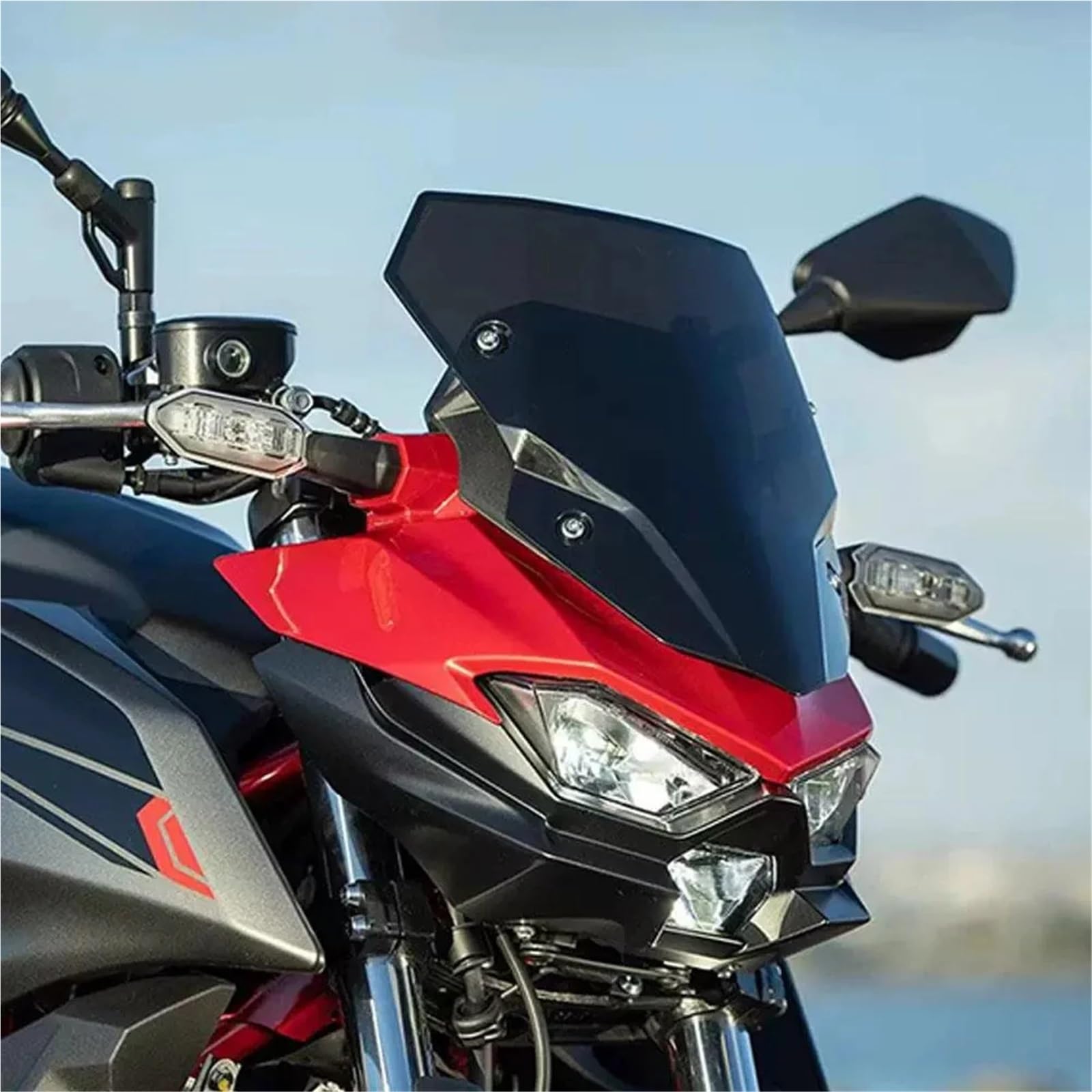 Deflector de Viento Parabrisas Delantero de Motocicleta Compatible con Z 500 SE Z500 2024-2025, deflectores Viento, Accesorios Deflector Cupula Moto(Black)