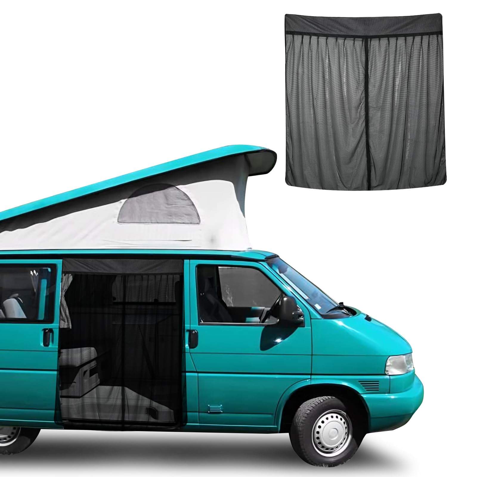 Magnetisches Insektennetz für VW T4 1990-2003, Schiebetür Insektenschutz mit 4-seitigen Magneten für Camping