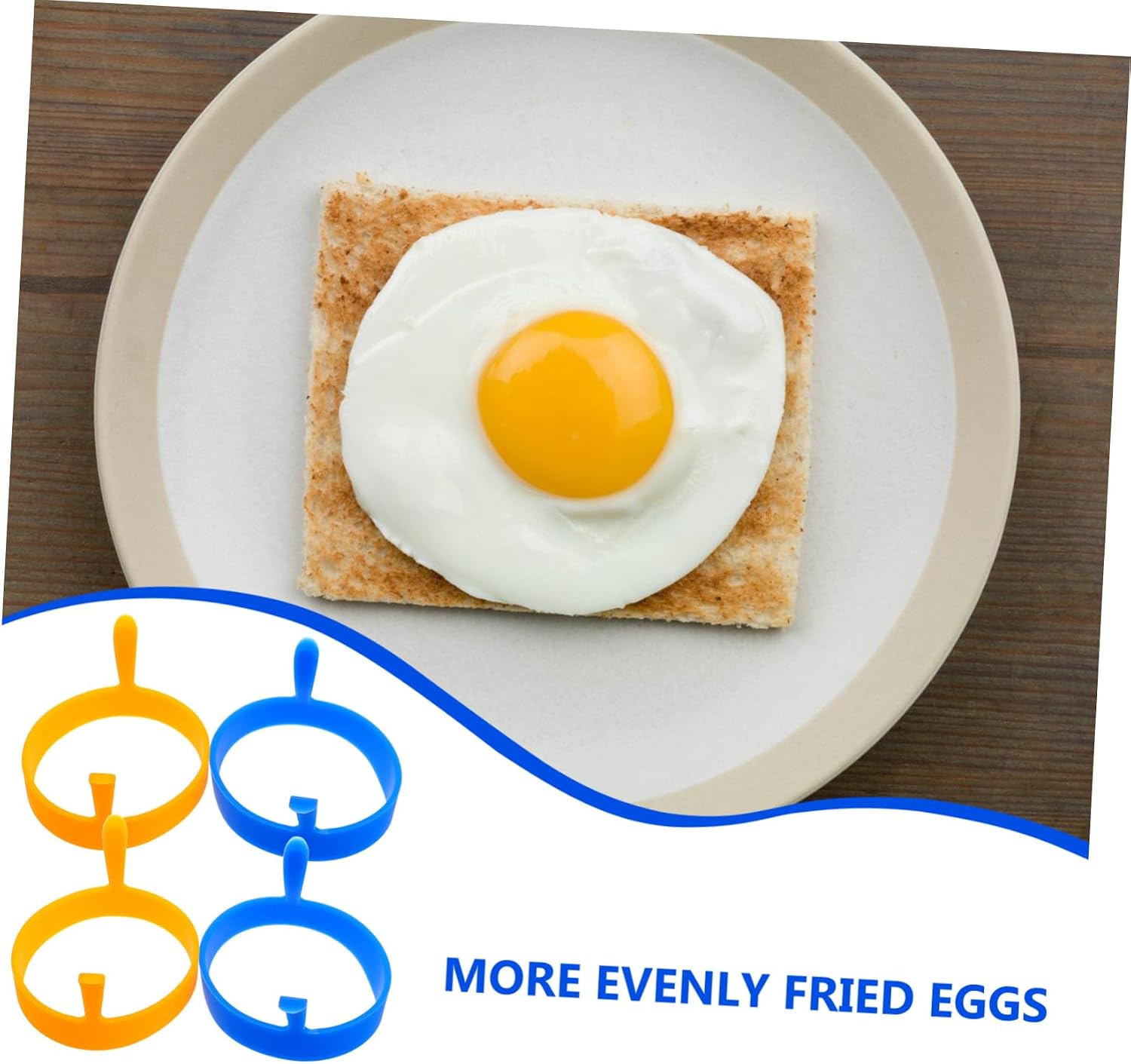 6pcs Non-stick Silicone Cooking Round Pancake for Easy Breakfast Sandwiches for Home Use