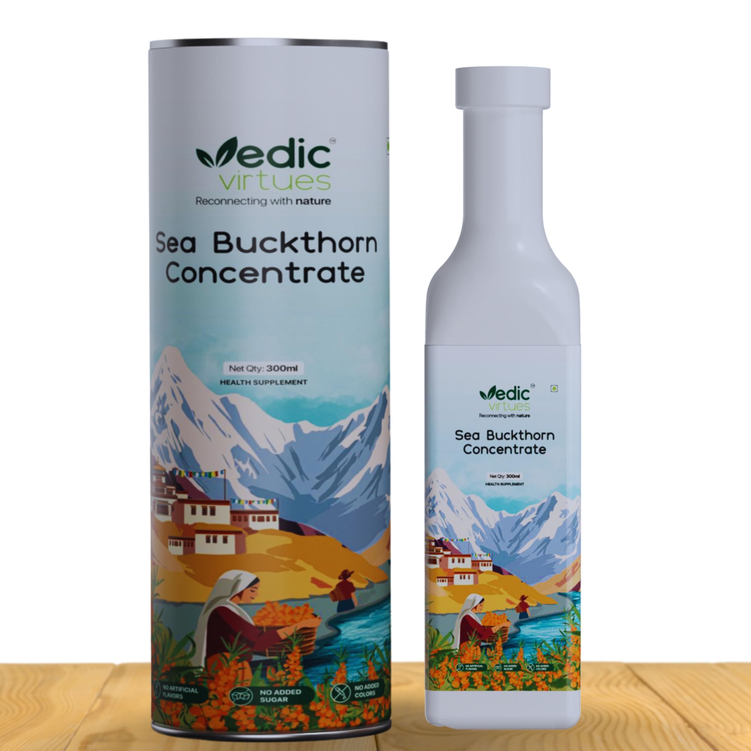 Himalayan Sea Buckthorn Concentrate 300ml | Superfood I Ayurvedic Wellness | Rich in Omega 3,6,7,9 & Vitamin C | Skin Health | No Sugar, No Preservatives-image-20