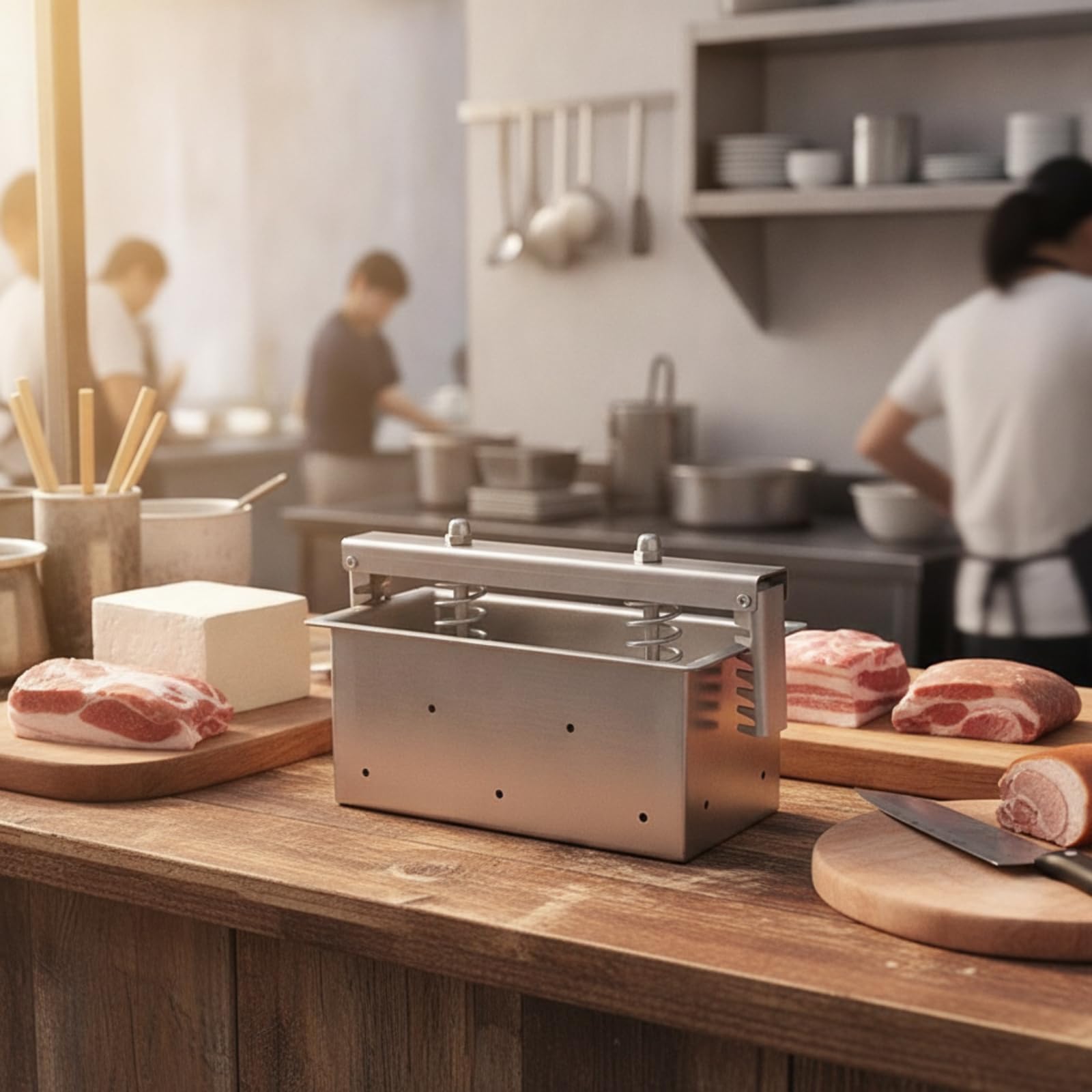 Formadora Hamburguesas Rectangular Compactador Profesional para Cocineros, 2kg 250 100 100mm