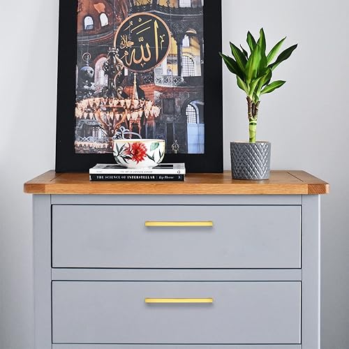 Miniatura 5 de Ravinte Paquete de 10 manijas cuadradas sólidas de latón cepillado para gabinete de cocina de 6-14 pulgadas, tiradores de cajón, accesorios de