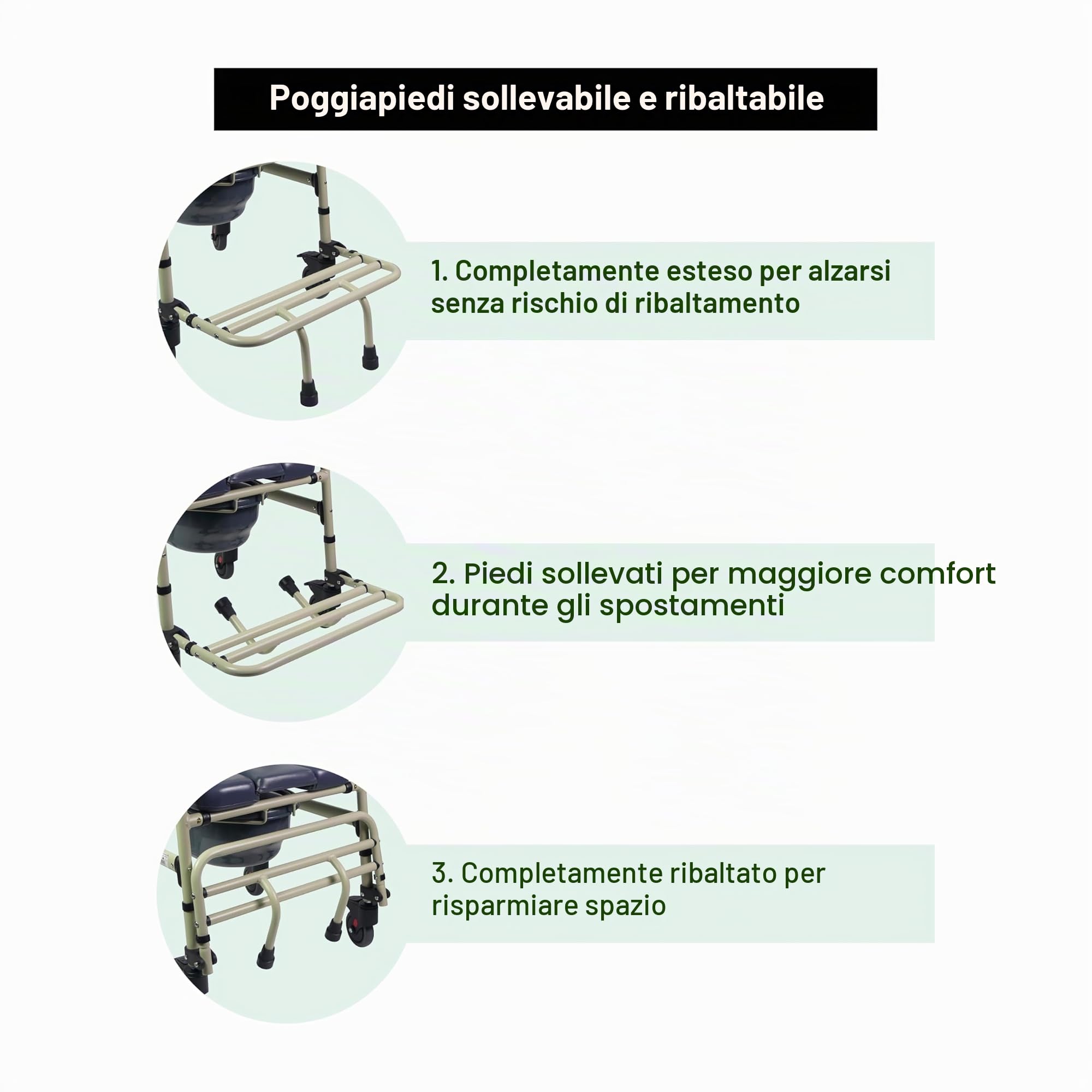 Sedia Comoda Pieghevole con Ruote Sardegna