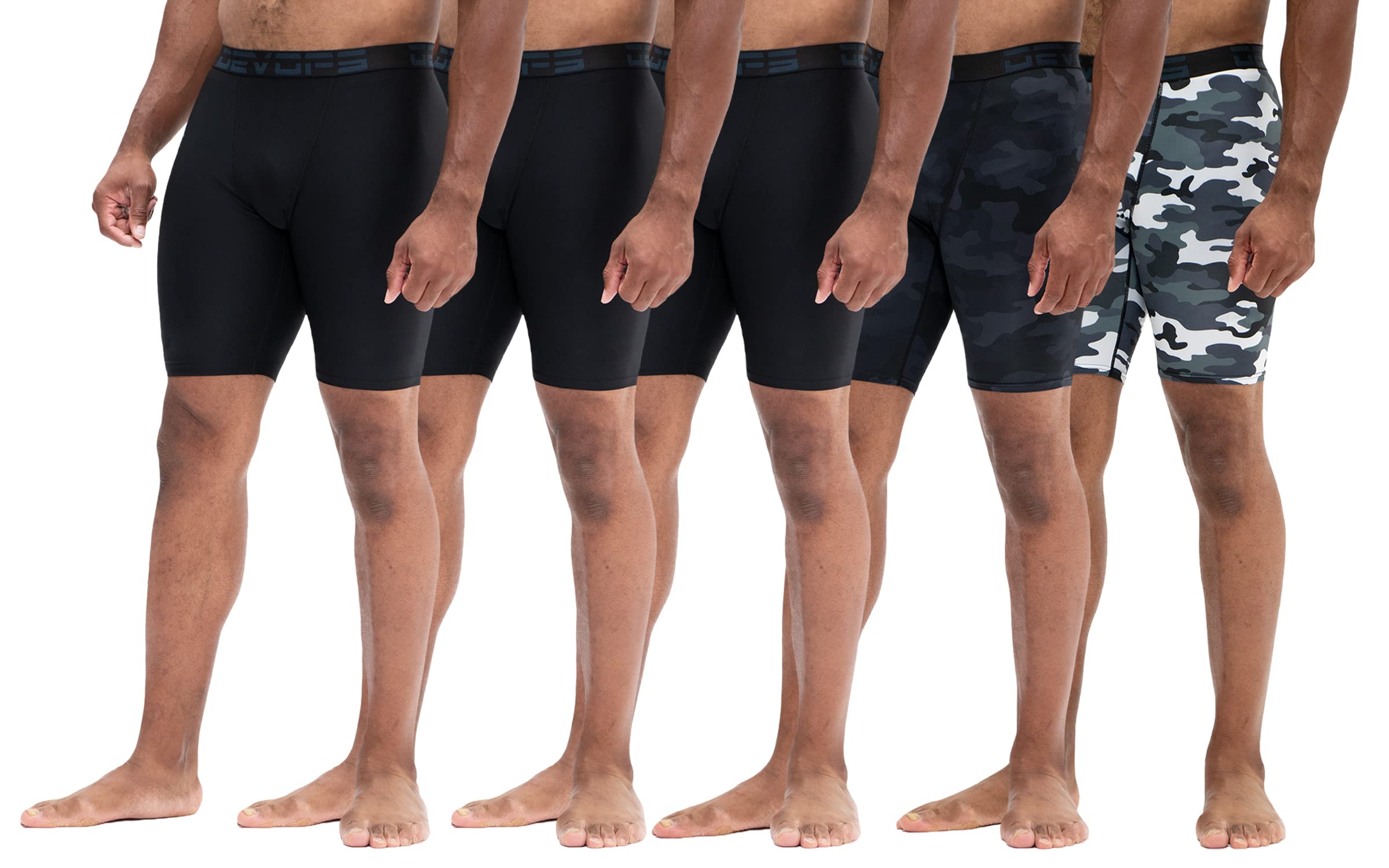 DEVOPS 3 or 5 Pack Compression Shorts Men Spandex Sport Shorts Athletic Workout Running Performance Baselayer Underwear