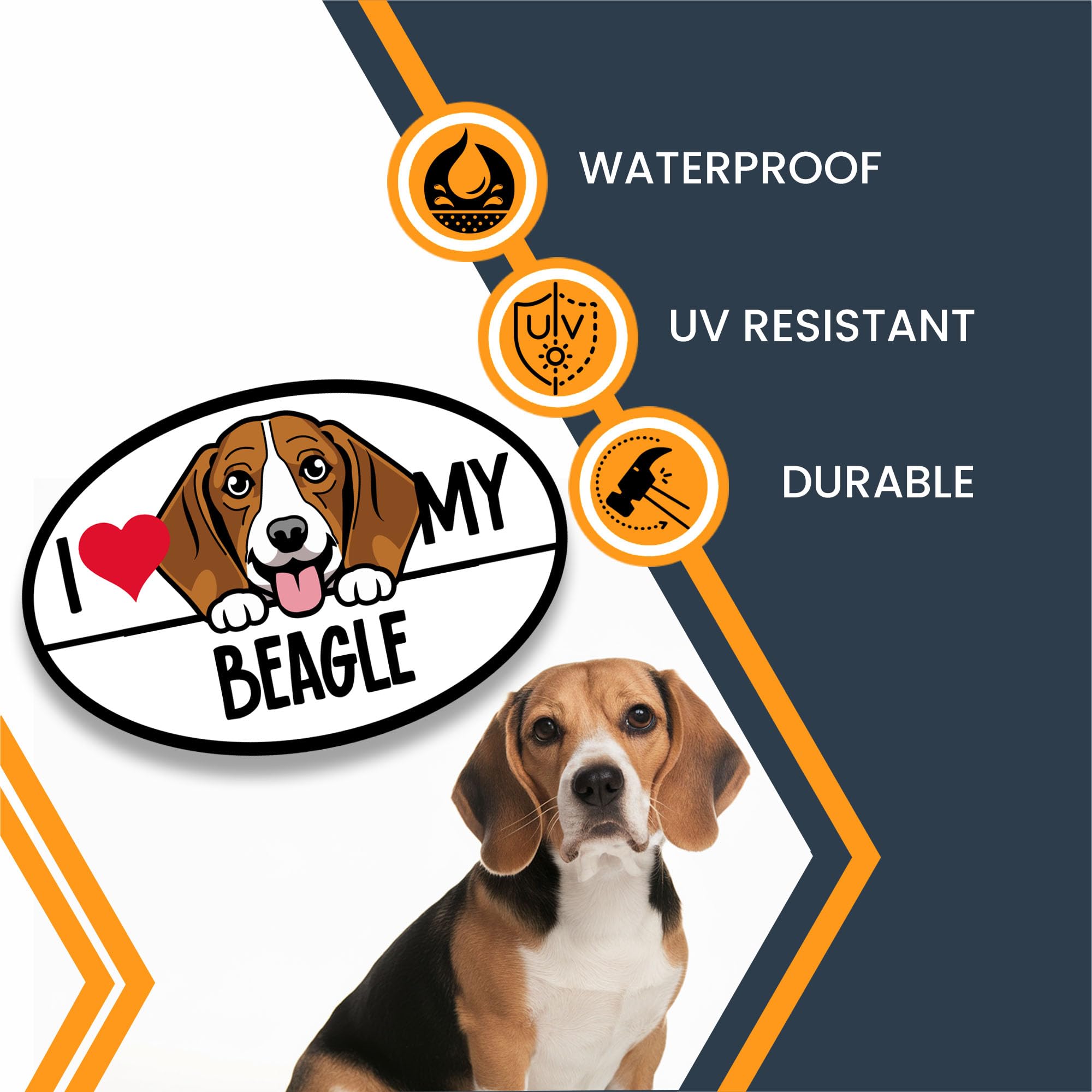Magnet Me Up 'I Love My Beagle' Car Magnet - 2x7 Inch Dog Bone Shape Decal For Cars, Trucks, Fridge - View #12