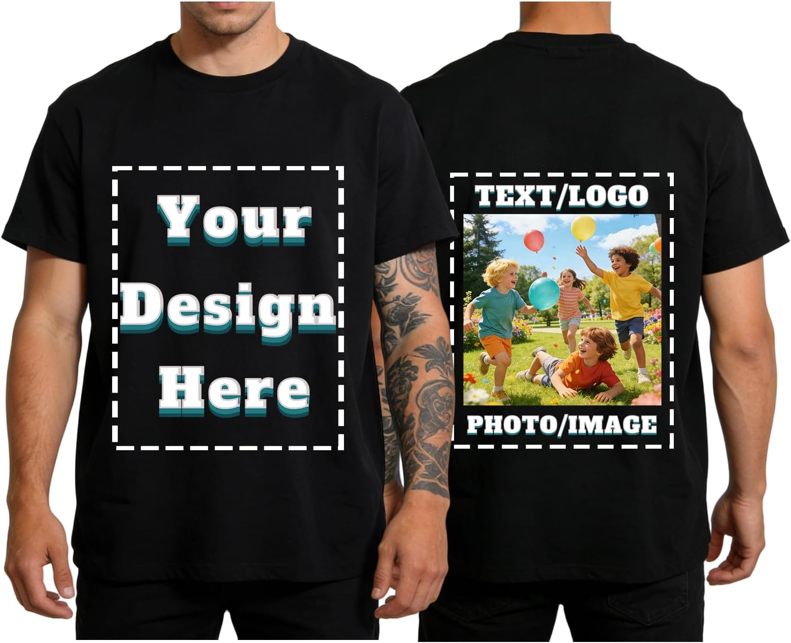 Design Your Own Custom T-Shirt - Add Text, Image, Logo - Personalized Cotton Tees for Men & Women