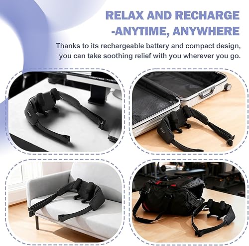 Miniatura 7 de Masajeador inalámbrico de cuello y hombros con calor, amasado eléctrico de tejido profundo para dolor de espalda, almohada de masaje shiatsu manos