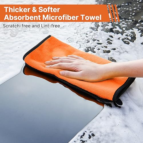 Miniatura 6 de LEZIOA Cepillo de lavado de coche de 62 pulgadas con mango largo, kit de limpieza de coche con esponja suave para lavado de coche, escobilla de