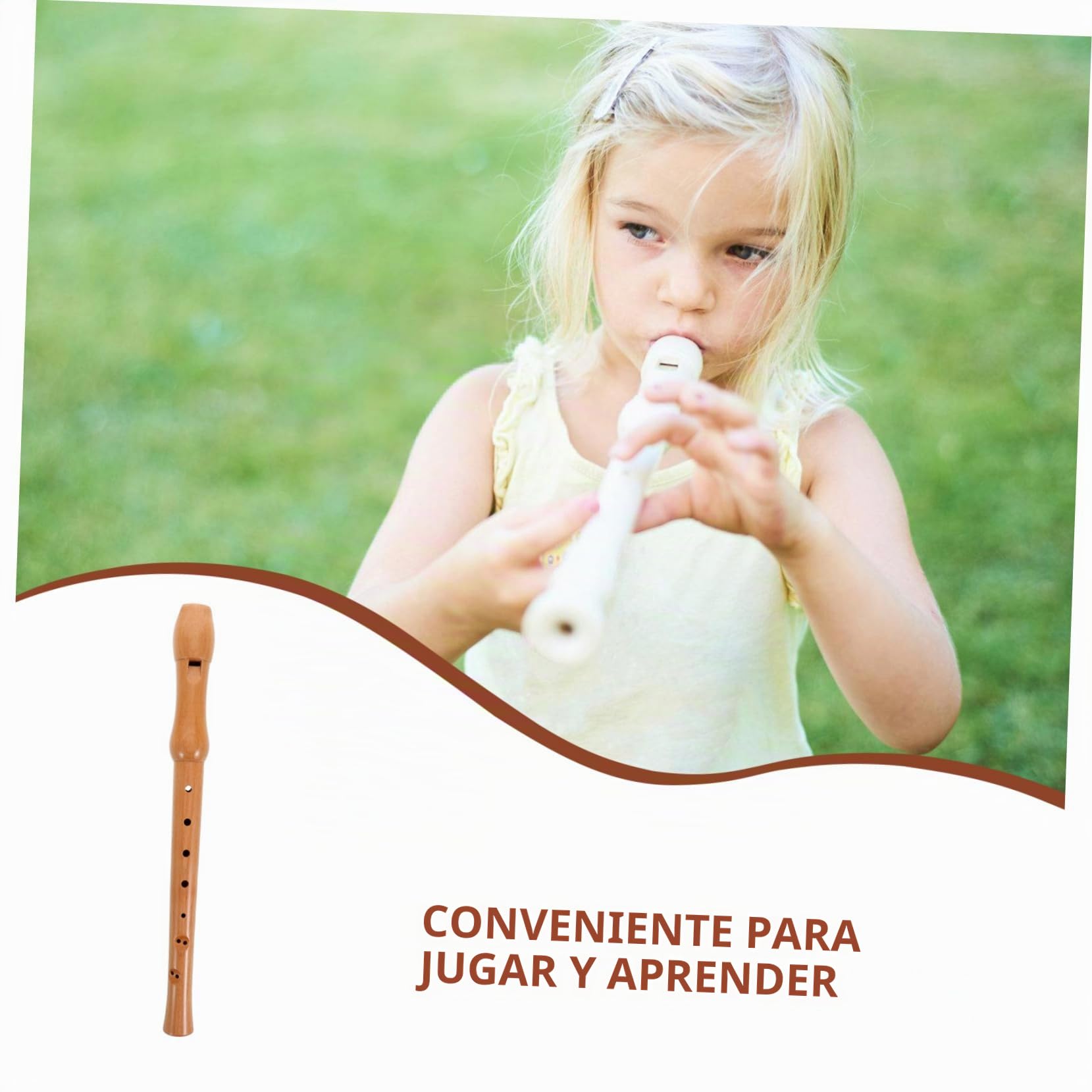 Flauta Dulce De Madera Para Niños, 8 Agujeros, Diseño Alto Alemán, Instrumento De Viento Educativo Para Principiantes, Flauta Para Práctica Musical y Desarrollo De Habilidades, 1 Unidad