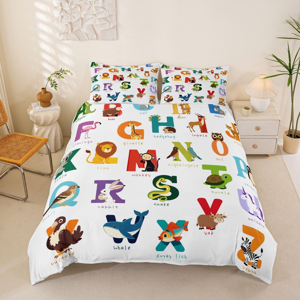 Feelyou Unicorn Bedding Set Queen Size 3Pcs for Girls Boys Children