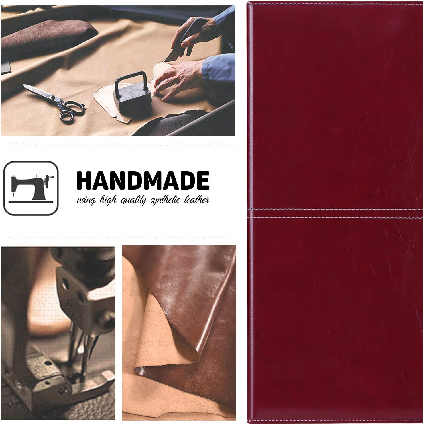 Toplive Padfolio 3 Ring Binder Organizer Business Portfolio Folder for Women, A4/ Letter Size PU Leather Portfolio Padfolio for Interview Conference Presentation, Wine Red