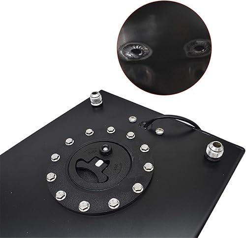 Miniatura 5 de munirater Tanque de gasolina universal de 5 galones con pila de combustible de aluminio pulido Race Street Drift Strip Tanque de pila de combustible