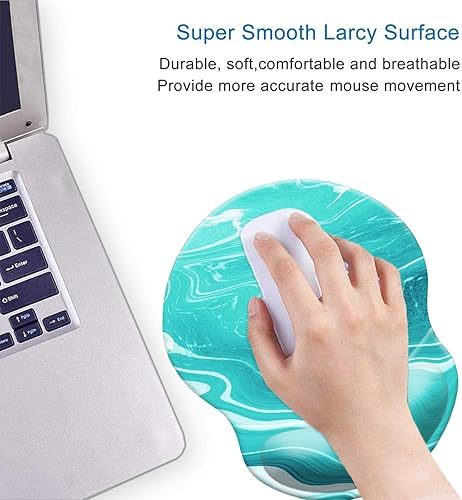 Miniatura 4 de Knocent Alfombrilla de mouse de diseño ergonómico con reposamuñecas, bonita alfombrilla de mouse para muñeca con tela de licra, base de poliuretano