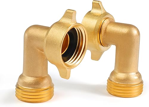 Codo de manguera de 90 grados, conector de manguera de jardín de 34 pulgadas, adaptador de latón macizo para entrada de agua de caravana, conexión