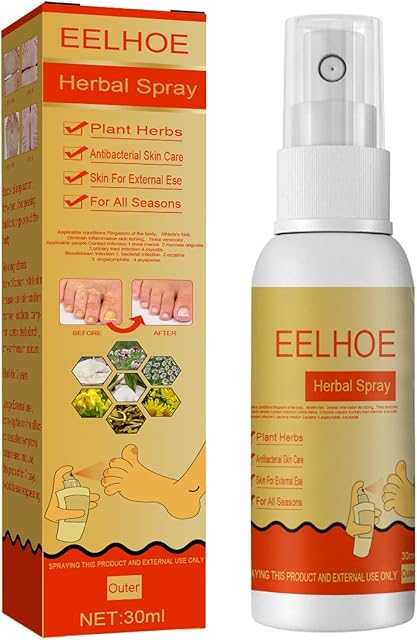 Foot Spray Herbal Cure Anti Fungal Spray All Natural Liquid Antifungal Itch Relief Essential Oil Remedy Foot Fungus Treatment Refreshing Cooling Strength Skin Healing Foot Care Solution Easy to Use Ge