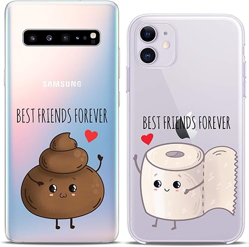 Miniatura 3 de Cavka Fundas a juego para parejas compatibles con iPhone 16 15 14 13 12 11 Pro Max Mini Xs X 6s 8 Plus 7+ Xr 10 SE 5 papel transparente cubierta