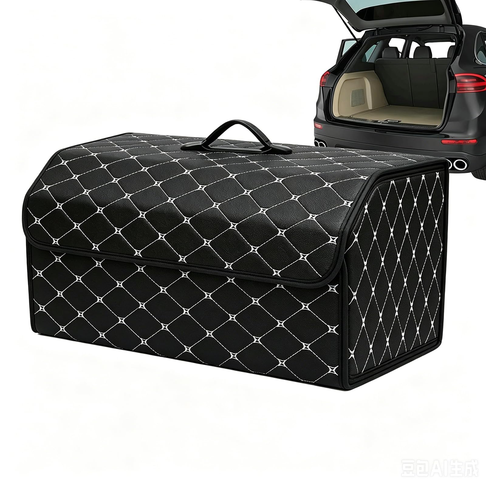 Organizador Maletero Coche, para Citroen C4 II Grand Picasso 2016-2018 Caja Almacenamiento Plegable Bolsa Organizadora Cuero PU Impermeable Compartimentos,A-L