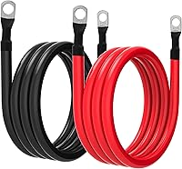 Vista 12 de Cable de batería de 4 AWG calibre 4 AWG, cables inversores de batería de cobre puro con terminales de 3/8 pulgadas en ambos extremos, juego