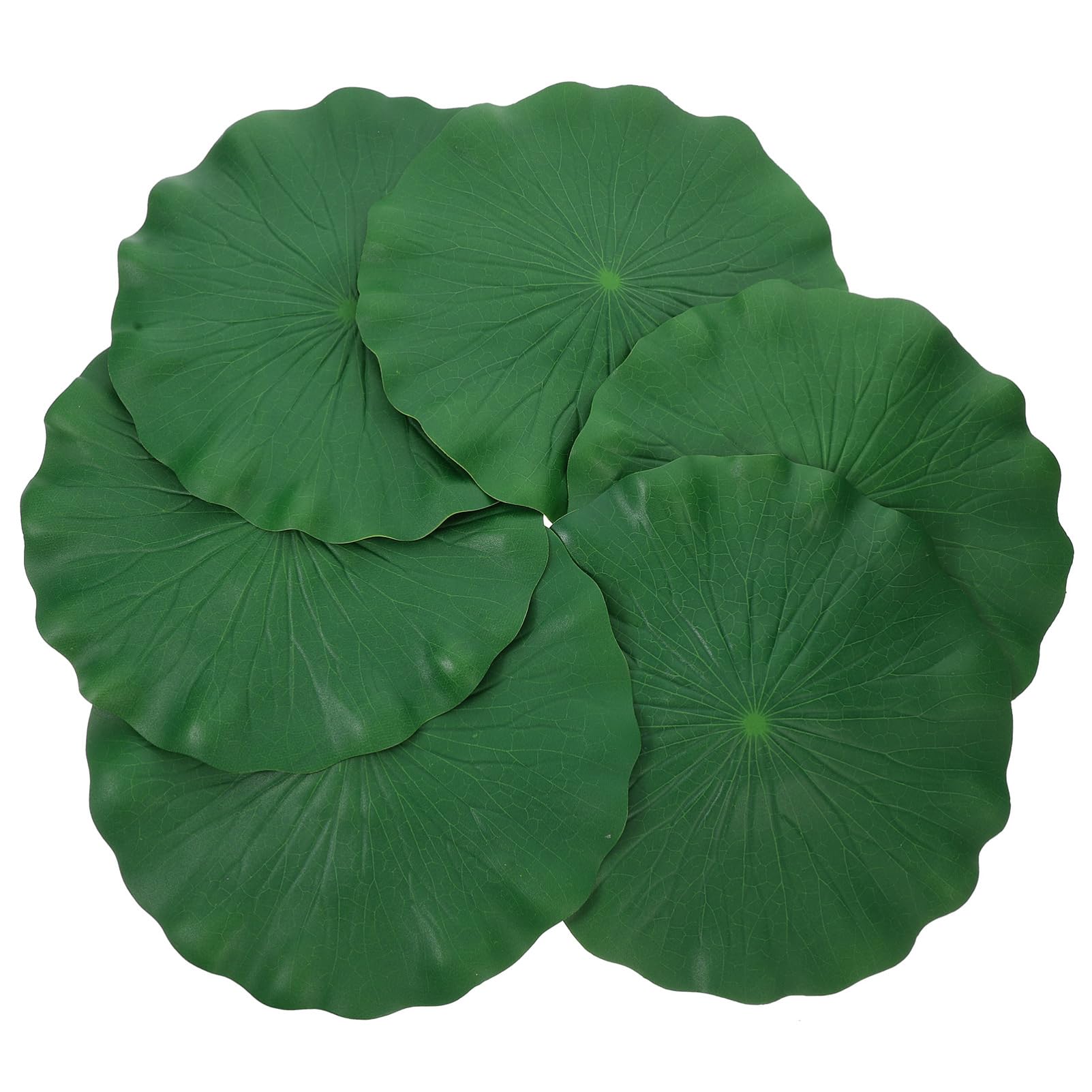 DOITOOL Artificial Lily Pads for Pond: 6 Pcs Artificial Floating Foam Lotus Leaves 11 inch Realistic Water Lily Pads Ornaments for Koi Fish Pool Patio Aquarium Decor, Green